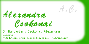 alexandra csokonai business card